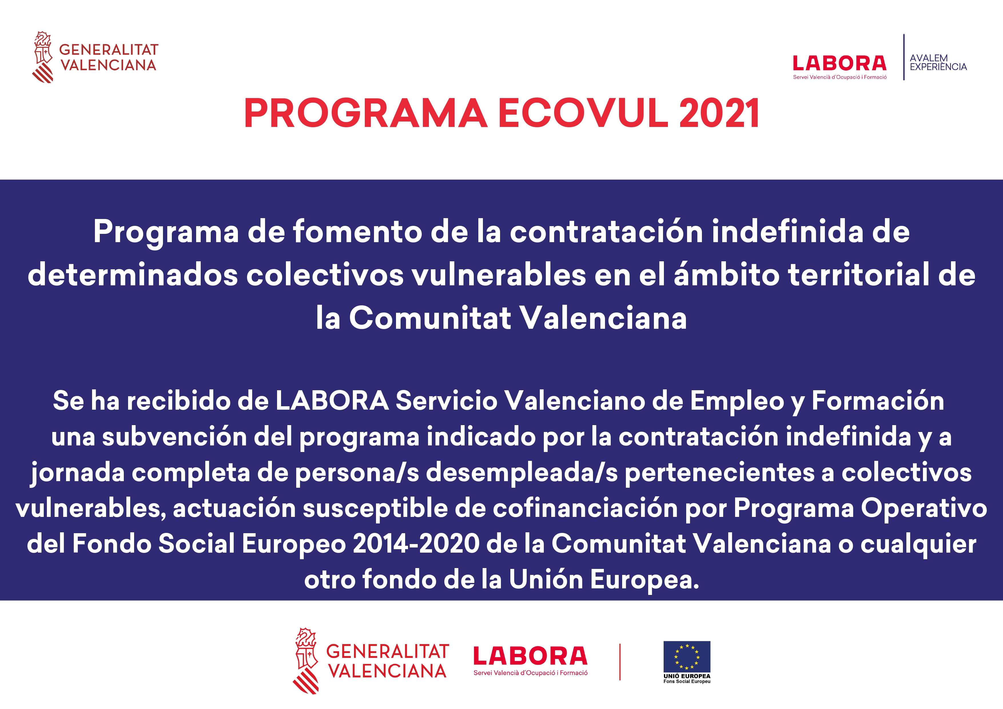 Subvención Programa ECOVUL 2021